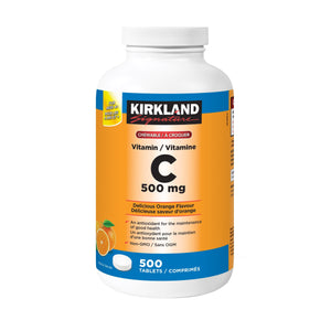 Kirkland Signature 維他命C 500mg 咀嚼片 (500片)-Supplements-FIT MART 香港智能健康及運動生活用品專門店：筋膜槍、瑜伽輔助工具、智能健身設備