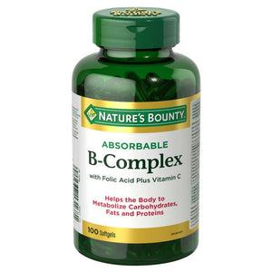 Nature's Bounty High Absorption Vitamin B Complex + Folic Acid + Vitamin C Softgels (100 count)