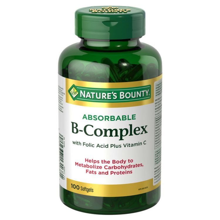 Nature's Bounty High Absorption Vitamin B Complex + Folic Acid + Vitamin C Softgels (100 count)