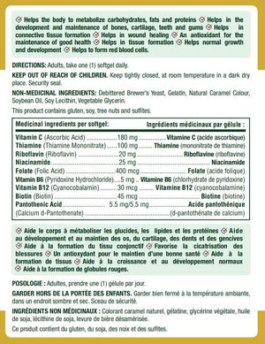 Nature's Bounty High Absorption Vitamin B Complex + Folic Acid + Vitamin C Softgels (100 count)