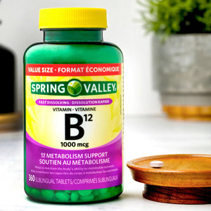 Spring Valley Methylcobalamin Vitamin B12 1000mcg Sublingual Dissolvable Tablets (360 Count)