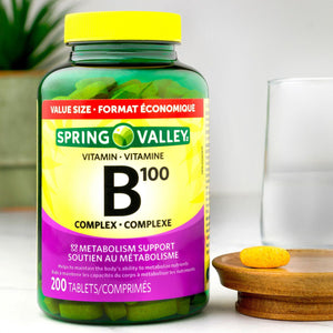 Spring Valley 維他命B100複合片 (200片)-Supplements-FIT MART 香港智能健康及運動生活用品專門店：筋膜槍、瑜伽輔助工具、智能健身設備