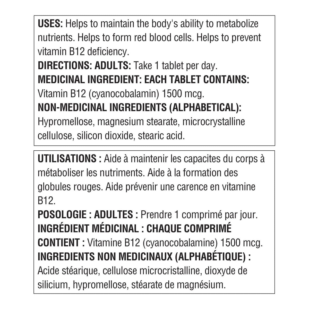 Spring Valley Vitamin B12 1500 mcg Extended-Release Tablets (100 Count)