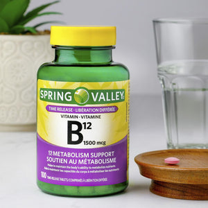 Spring Valley Vitamin B12 1500 mcg Extended-Release Tablets (100 Count)