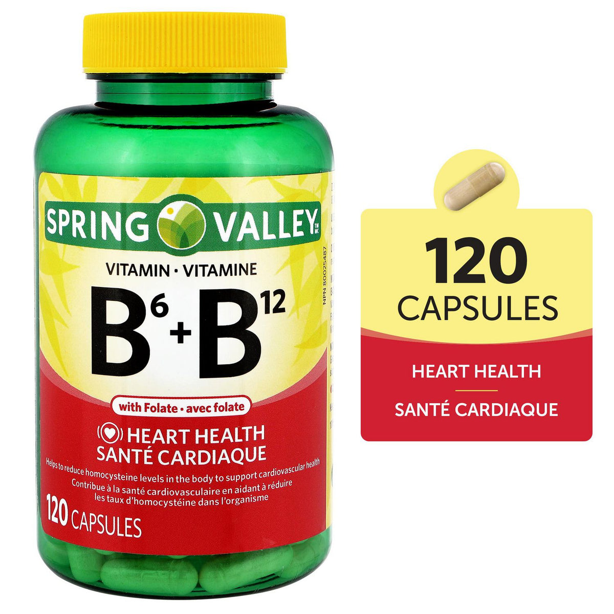 Spring Valley 維他命B6 + B12 + 葉酸膠囊 (120粒)-Supplements-FIT MART 香港智能健康及運動生活用品專門店：筋膜槍、瑜伽輔助工具、智能健身設備