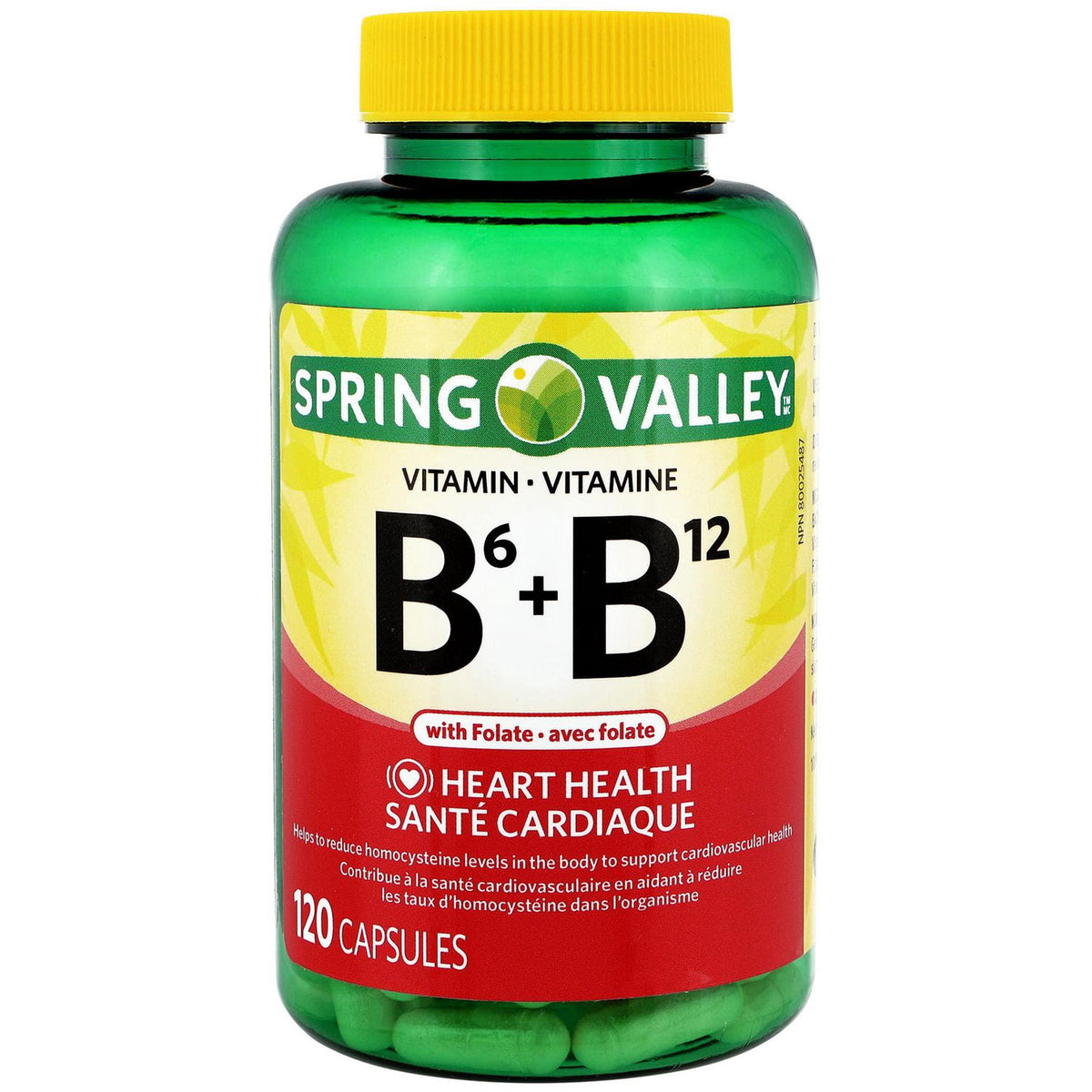 Spring Valley 維他命B6 + B12 + 葉酸膠囊 (120粒)-Supplements-FIT MART 香港智能健康及運動生活用品專門店：筋膜槍、瑜伽輔助工具、智能健身設備