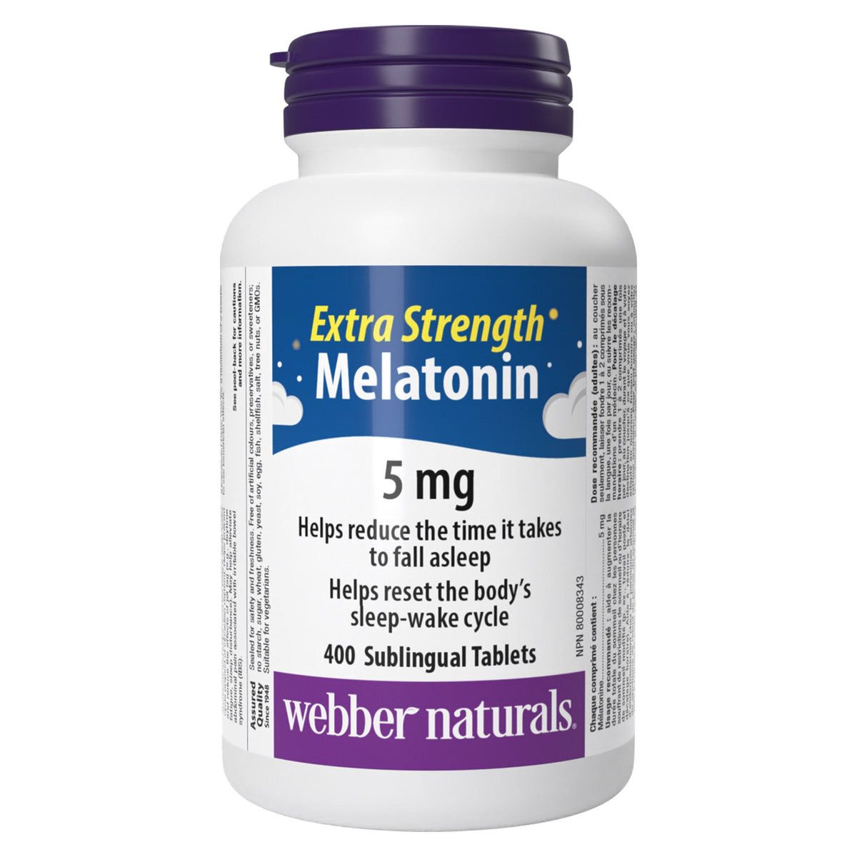 Webber Naturals 特強褪黑激素 5mg 快溶舌下片 (400片)-Supplements-FIT MART 香港智能健康及運動生活用品專門店：筋膜槍、瑜伽輔助工具、智能健身設備