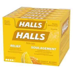 Halls 蜂蜜檸檬味潤喉糖 (9粒 x 20包) | 海外代購-Medicines-FIT MART 香港智能健康及運動生活用品專門店：筋膜槍、瑜伽輔助工具、智能健身設備