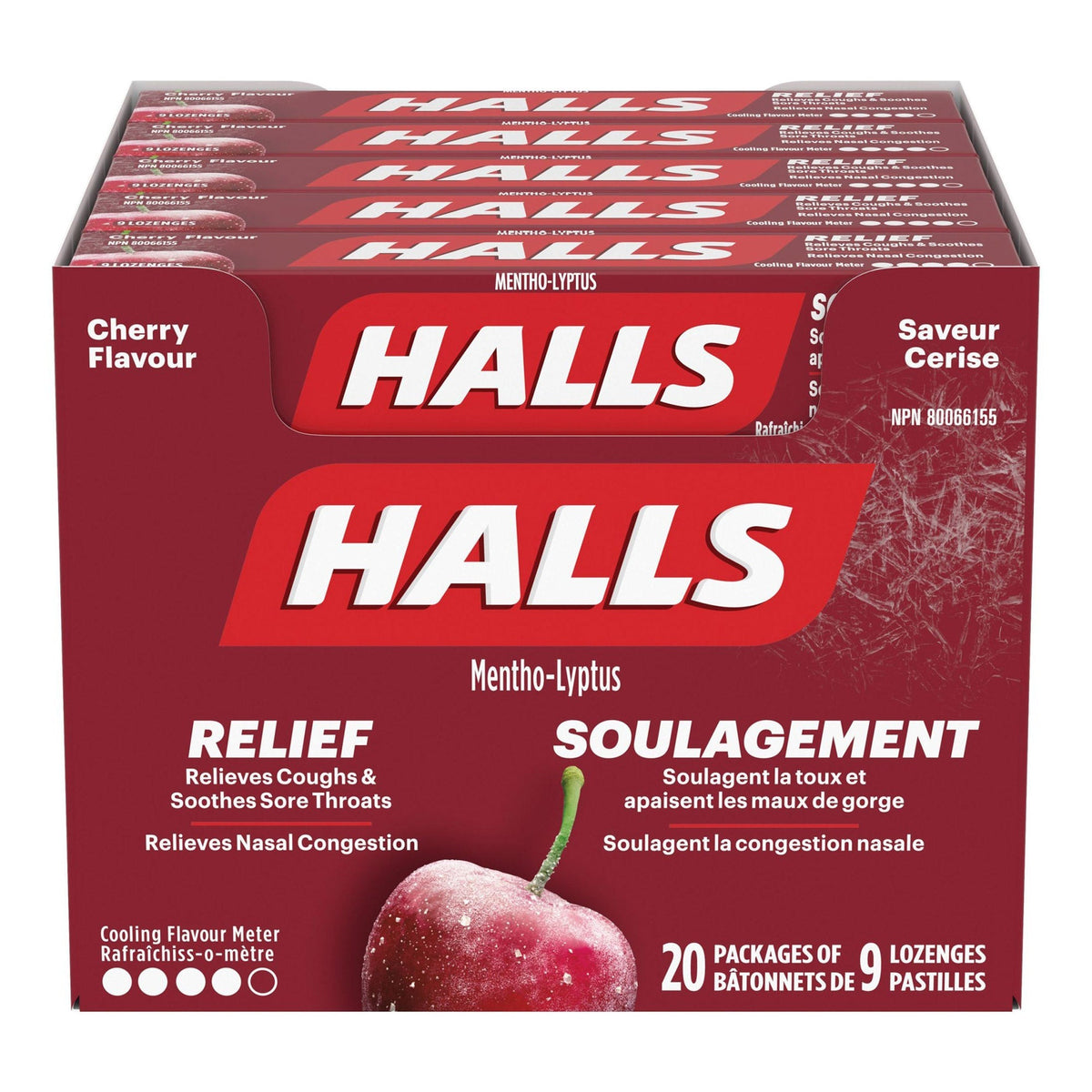 Halls 櫻桃味潤喉糖 (9粒 x 20包) | 海外代購-Medicines-FIT MART 香港智能健康及運動生活用品專門店：筋膜槍、瑜伽輔助工具、智能健身設備