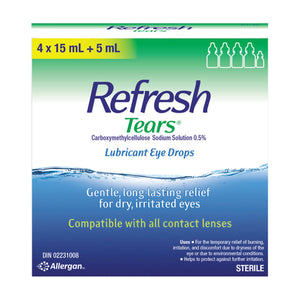 Refresh Tears 乾眼潤滑滴眼液 (15mL x 4樽 + 5mL)-Eye Drops-FIT MART 香港智能健康及運動生活用品專門店：筋膜槍、瑜伽輔助工具、智能健身設備