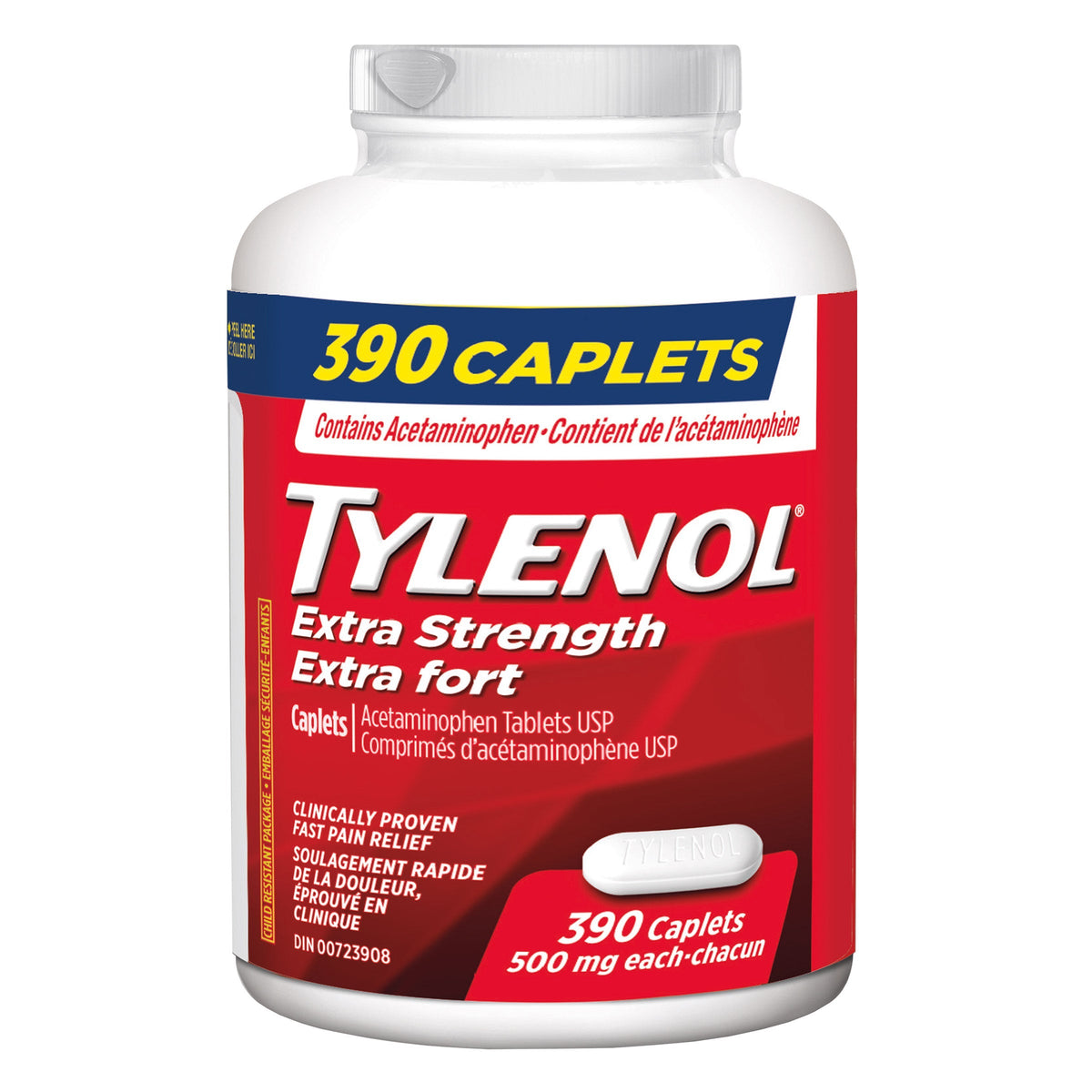 Product image: Tylenol Extra Strength Paracetamol 500mg Pain Reliever and Fever Reducer Capsules (390 count)