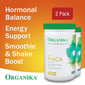 Organika 有機糊化瑪卡粉 無麩質非基因改造 (400g x 2樽) 產品圖片 2－Fitmart 加拿大直送健康選品