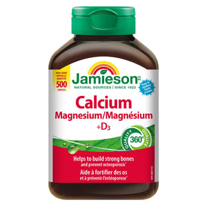 Jamieson 鈣 + 鎂 + 維他命D3 配方片 (500片)-Supplements-FIT MART 香港智能健康及運動生活用品專門店：筋膜槍、瑜伽輔助工具、智能健身設備