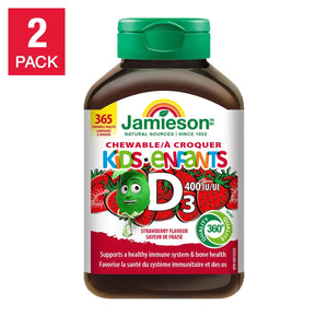 Jamieson 健美生 兒童維他命 D3 咀嚼片 400 IU (365粒 x 2樽 超值裝) | 海外代購-Supplements-FIT MART 香港智能健康及運動生活用品專門店：筋膜槍、瑜伽輔助工具、智能健身設備