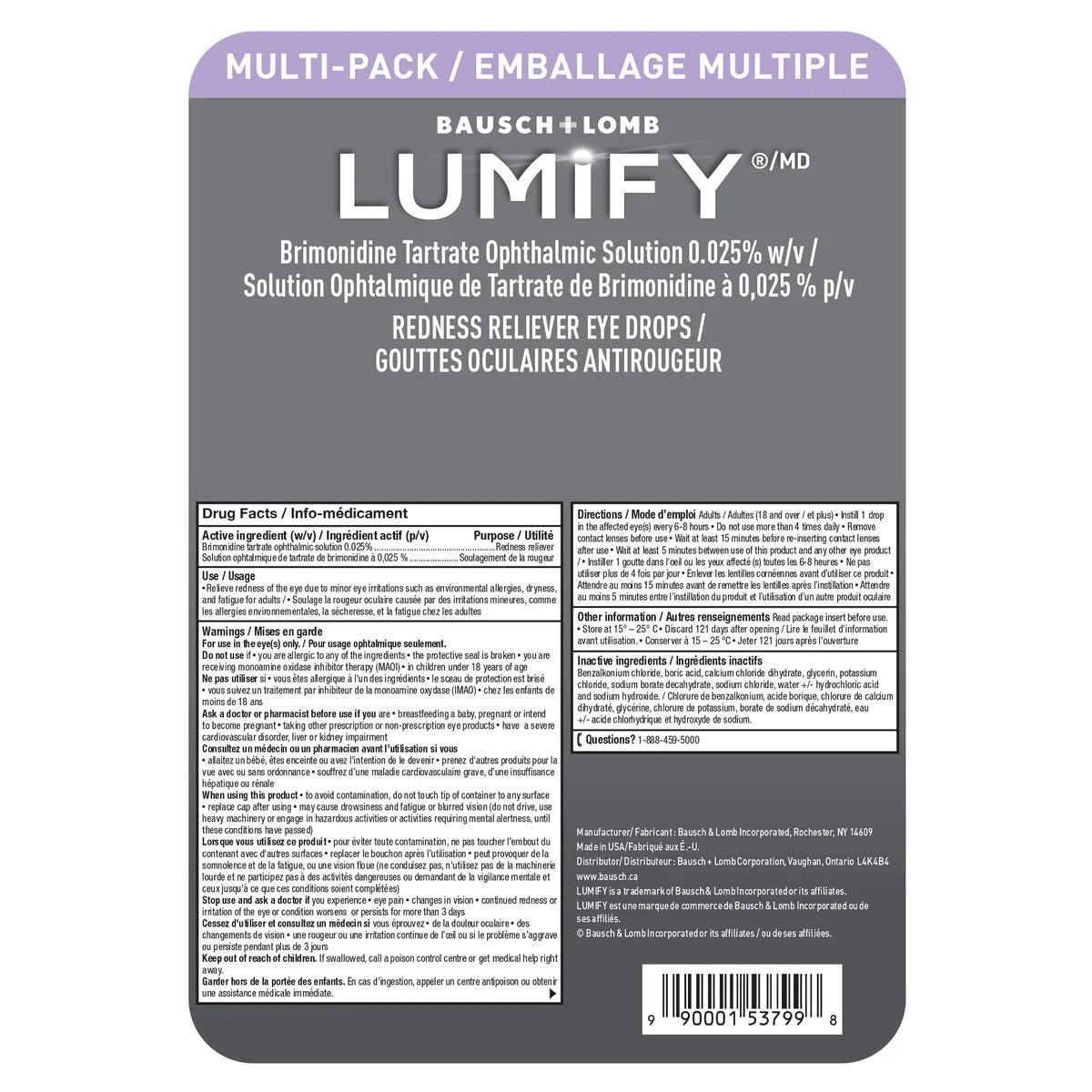 Bausch + Lomb LUMIFY 神奇去紅筋眼藥水 (1分鐘見效) 15ml (7.5ml x 2支) | 海外代購-Supplements-FIT MART 香港智能健康及運動生活用品專門店：筋膜槍、瑜伽輔助工具、智能健身設備