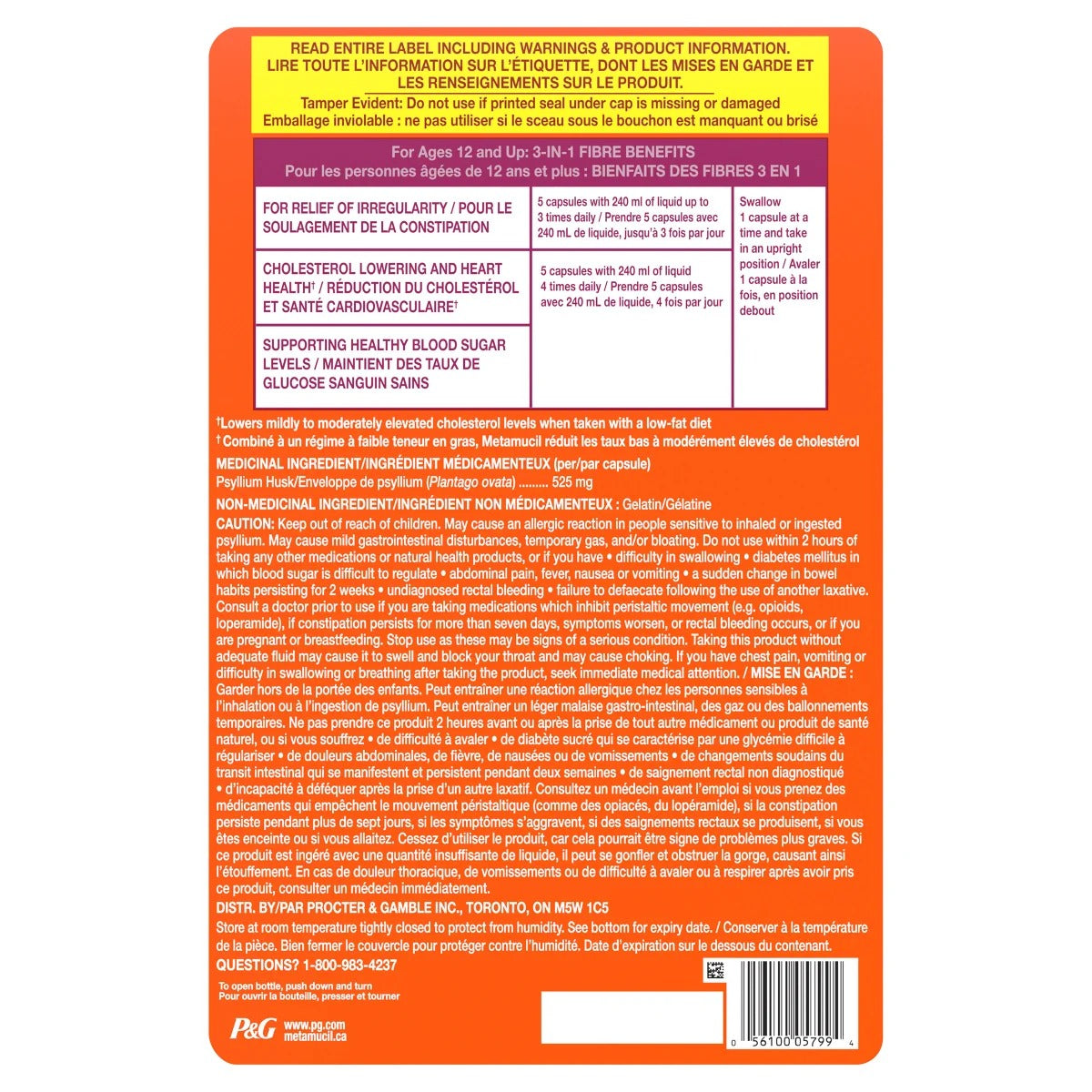 Metamucil 美達施 100% 天然洋車前子纖維膠囊 (300粒) | 海外代購-Supplements-FIT MART 香港智能健康及運動生活用品專門店：筋膜槍、瑜伽輔助工具、智能健身設備