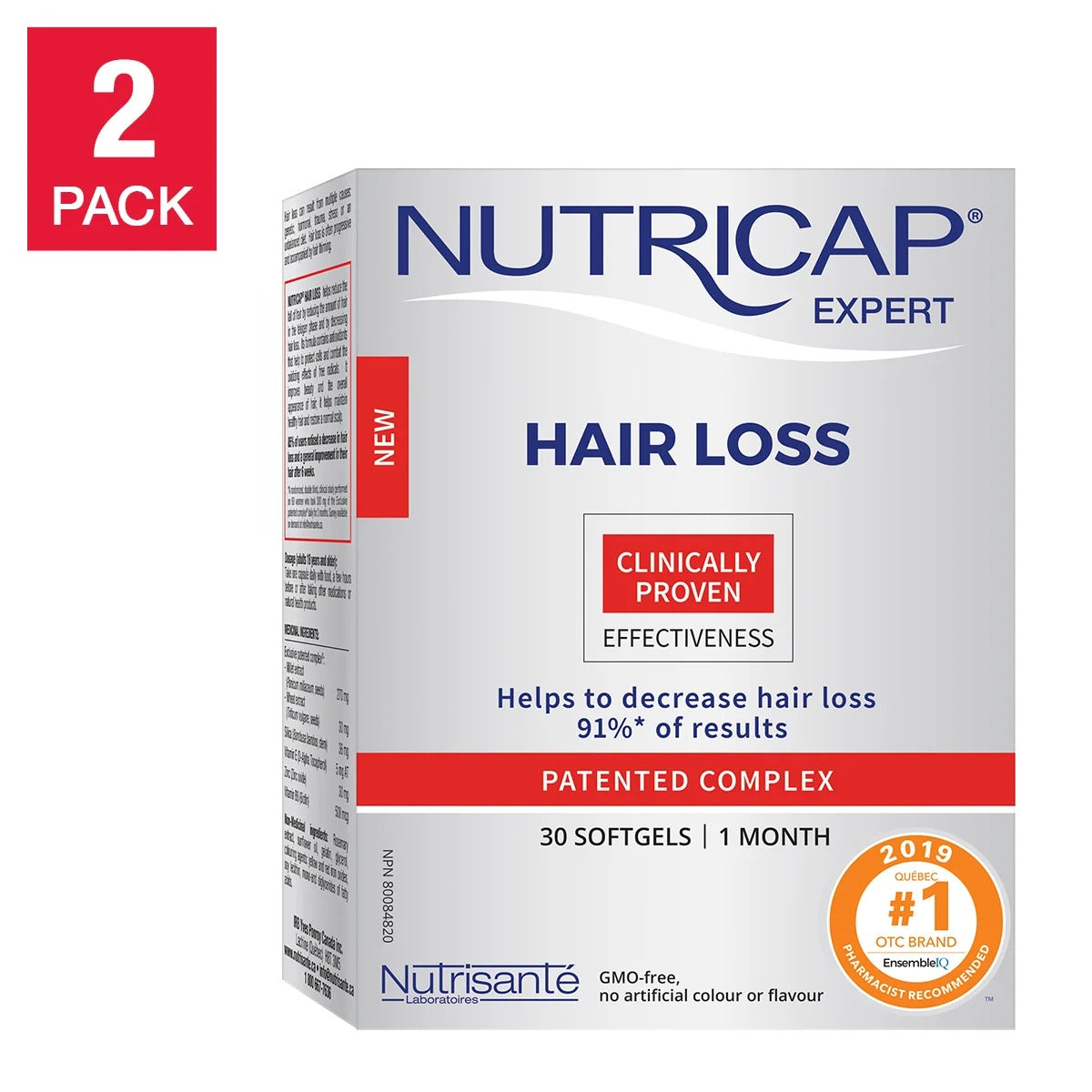 Nutricap 專業防脫髮生髮軟膠囊 (法國配方) 60粒 (30粒 x 2盒) | 海外代購-Supplements-FIT MART 香港智能健康及運動生活用品專門店：筋膜槍、瑜伽輔助工具、智能健身設備