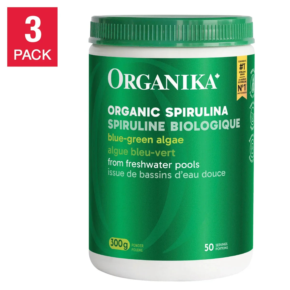 Organika 有機螺旋藻粉 (藍綠藻) 300g x 3樽裝 (超級食物) | 海外代購-Smoking Cessation-FIT MART 香港智能健康及運動生活用品專門店：筋膜槍、瑜伽輔助工具、智能健身設備