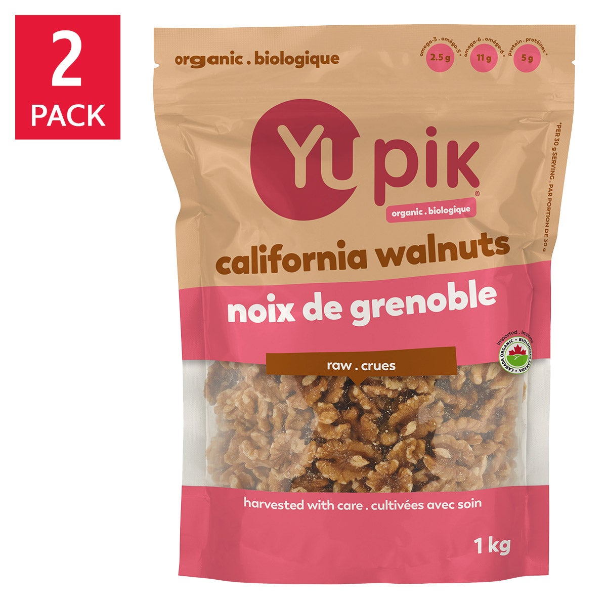 Yupik 有機合桃仁 (1kg)｜Fitmart 加拿大直送-Food-FIT MART 香港智能健康及運動生活用品專門店：筋膜槍、瑜伽輔助工具、智能健身設備