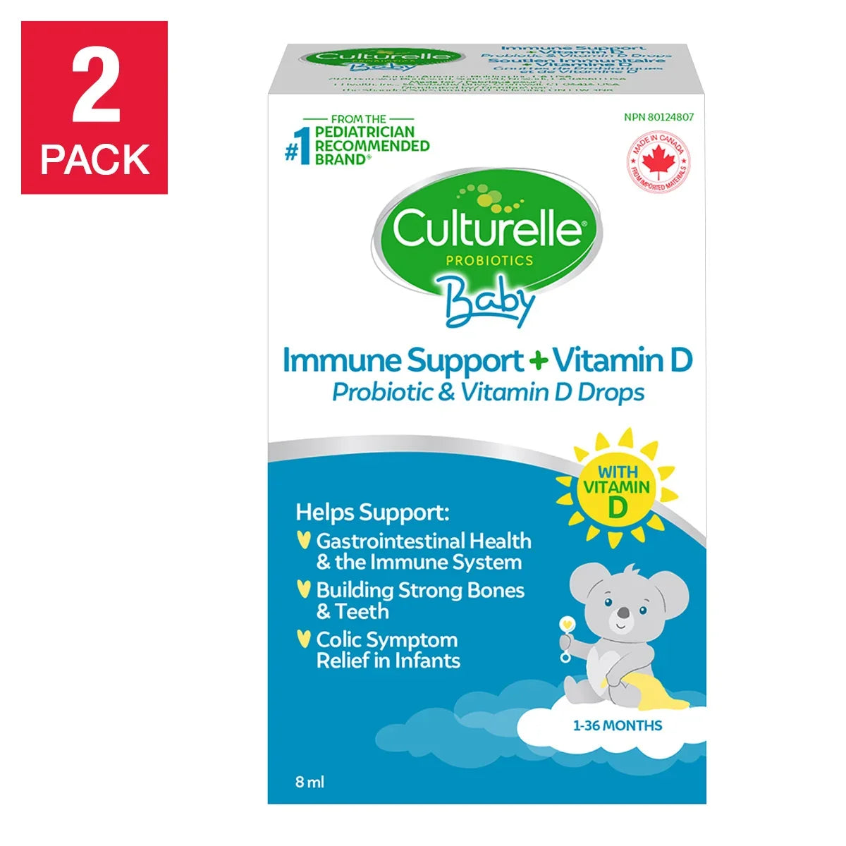 Culturelle 康萃樂 嬰兒免疫益生菌 + 維他命D 滴劑 (2樽裝) | 海外代購-Supplements-FIT MART 香港智能健康及運動生活用品專門店：筋膜槍、瑜伽輔助工具、智能健身設備