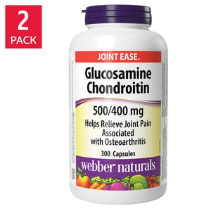 Webber Naturals 葡萄糖胺 + 軟骨素膠囊 (300粒 x 2樽)-Supplements-FIT MART 香港智能健康及運動生活用品專門店：筋膜槍、瑜伽輔助工具、智能健身設備