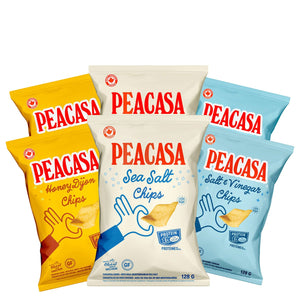 Peacasa 加拿大製鷹嘴豆脆片 海鹽＋蜜糖芥末 (128g x 6包) 產品圖片 1－Fitmart 加拿大直送健康選品