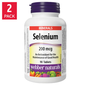 Webber Naturals 硒 Selenium 抗氧化片 (90片 x 2樽)-Supplements-FIT MART 香港智能健康及運動生活用品專門店：筋膜槍、瑜伽輔助工具、智能健身設備