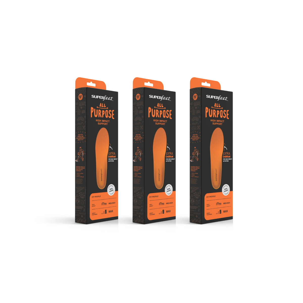 【運動及日常支撐】Superfeet All-Purpose High Impact Support 3-Pack 鞋墊 | 海外代購-鞋墊-FIT MART 香港智能健康及運動生活用品專門店：筋膜槍、瑜伽輔助工具、智能健身設備