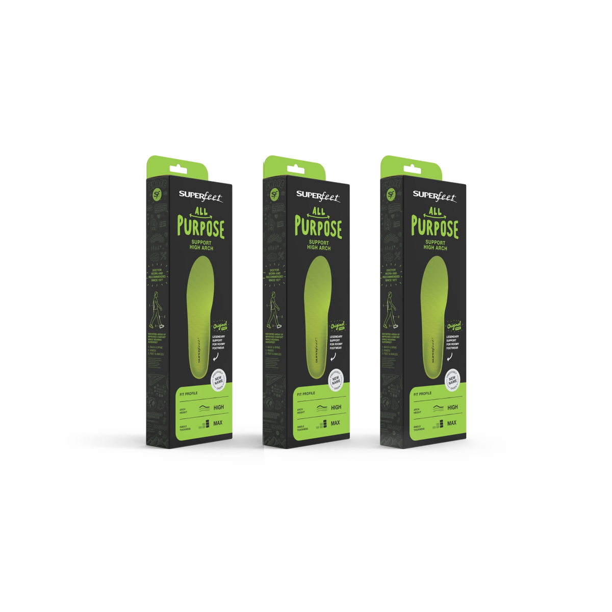 【運動及日常支撐】Superfeet All-Purpose Support High Arch 3-Pack 鞋墊 | 海外代購-鞋墊-FIT MART 香港智能健康及運動生活用品專門店：筋膜槍、瑜伽輔助工具、智能健身設備