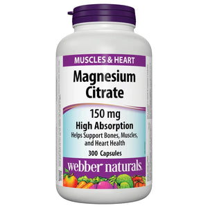 Webber Naturals 高效吸收檸檬酸鎂 150mg (300粒 家庭裝) | 海外代購-Supplements-FIT MART 香港智能健康及運動生活用品專門店：筋膜槍、瑜伽輔助工具、智能健身設備