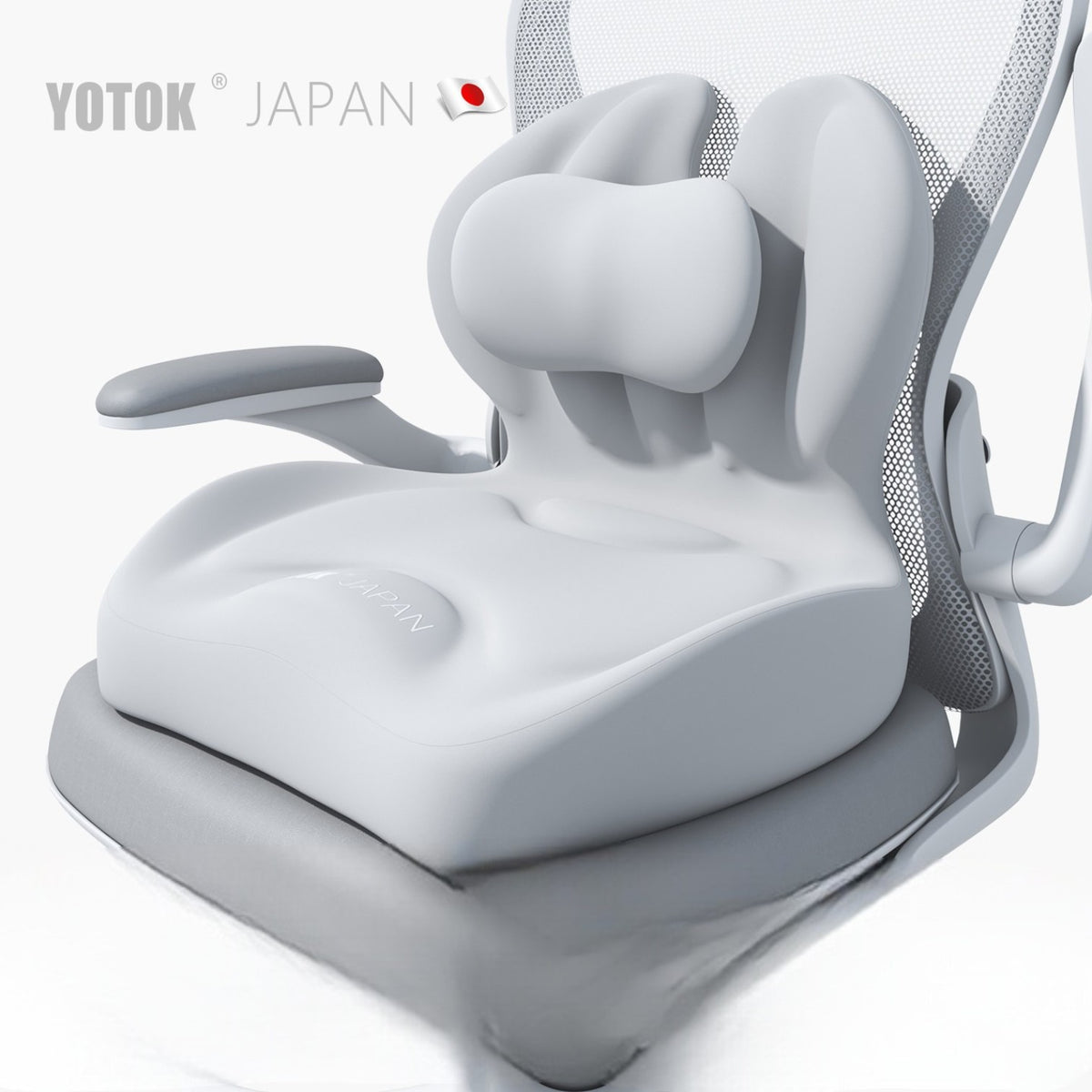 YOTOK 日本優藤悠居 辦公室人體工學護腰坐墊靠背一體墊 - 活性竹炭抑菌版-坐墊-FIT MART 香港智能健康及運動生活用品專門店：筋膜槍、瑜伽輔助工具、智能健身設備