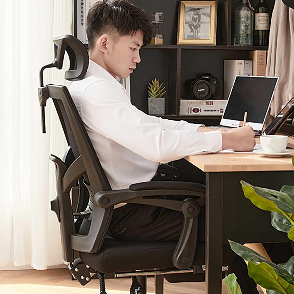八九間人體工學可躺辦公室椅 (Y型靠背｜可擱腳｜活動頭枕)-人體工學椅-FIT MART 香港智能健康及運動生活用品專門店：筋膜槍、瑜伽輔助工具、智能健身設備