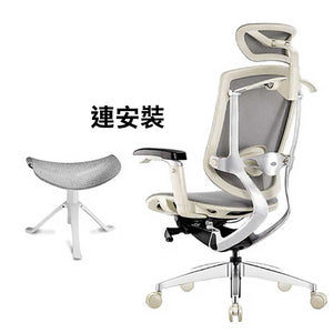 Ergoup T1人體工學頸托可躺辦公椅 (擱腳架｜鋁合金椅腳｜旋轉升降扶手)-人體工學椅-FIT MART 香港智能健康及運動生活用品專門店：筋膜槍、瑜伽輔助工具、智能健身設備