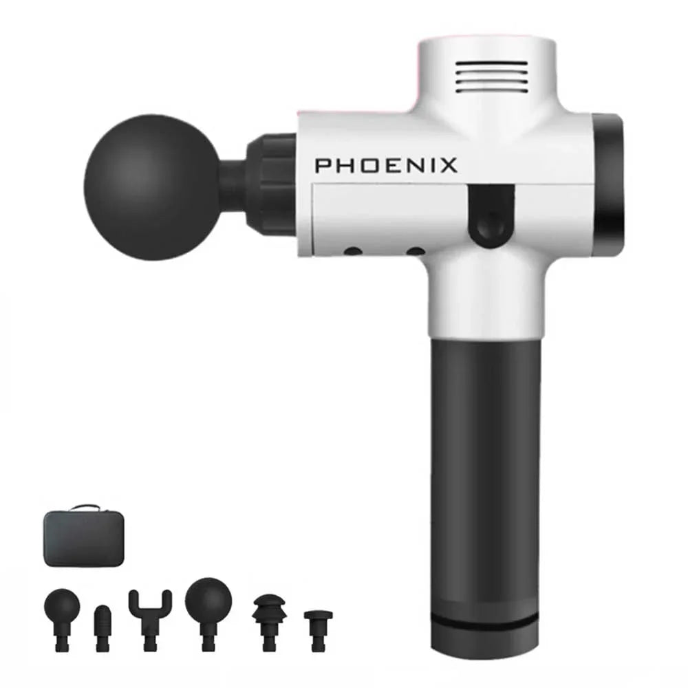 Phoenix A2基礎版筋膜按摩槍 (1500mAh｜6個按摩頭連盒｜國際版｜銀色)-按摩槍-FIT MART 香港智能健康及運動生活用品專門店：筋膜槍、瑜伽輔助工具、智能健身設備