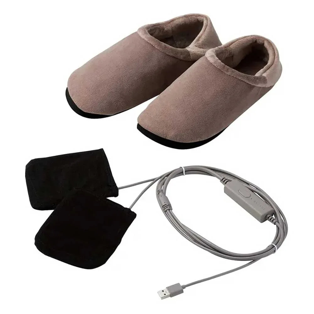 ECLEAR日本Warm保溫發熱電熱拖鞋 (淺啡色｜中碼)-按摩用品-FIT MART 香港智能健康及運動生活用品專門店：筋膜槍、瑜伽輔助工具、智能健身設備